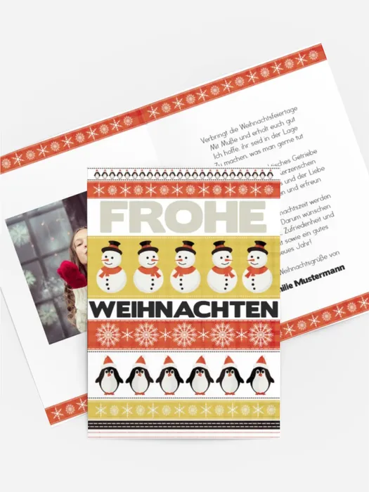 Weihnachtsgrußkarte Kariert