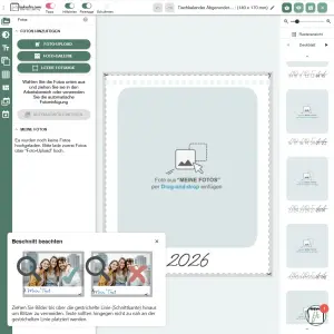 Wochenkalender im Editor gestalten alles individualisierbar