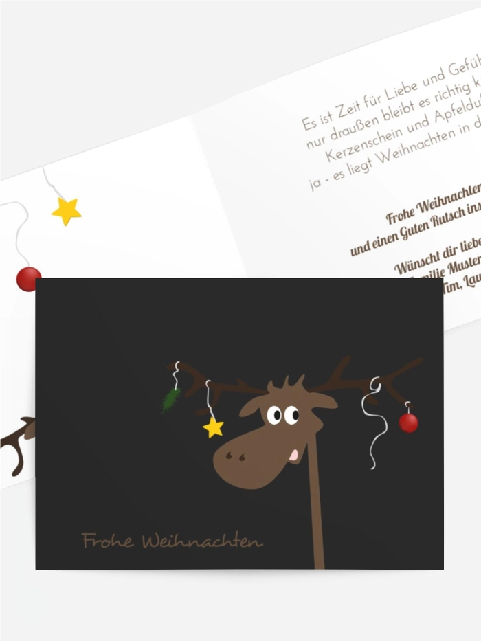 Weihnachtsgrußkarte Elch Weihnachtsgrußkarte Elch