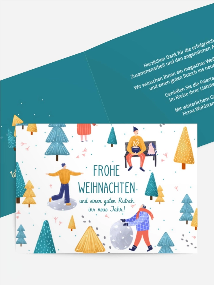 Weihnachtsgrußkarte Fröhliche Winterzeit Weihnachtsgrußkarte Fröhliche Winterzeit
