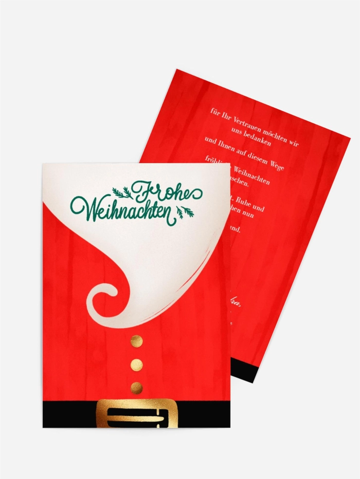 Weihnachtsgrußkarte Weihnachtsmann Bart