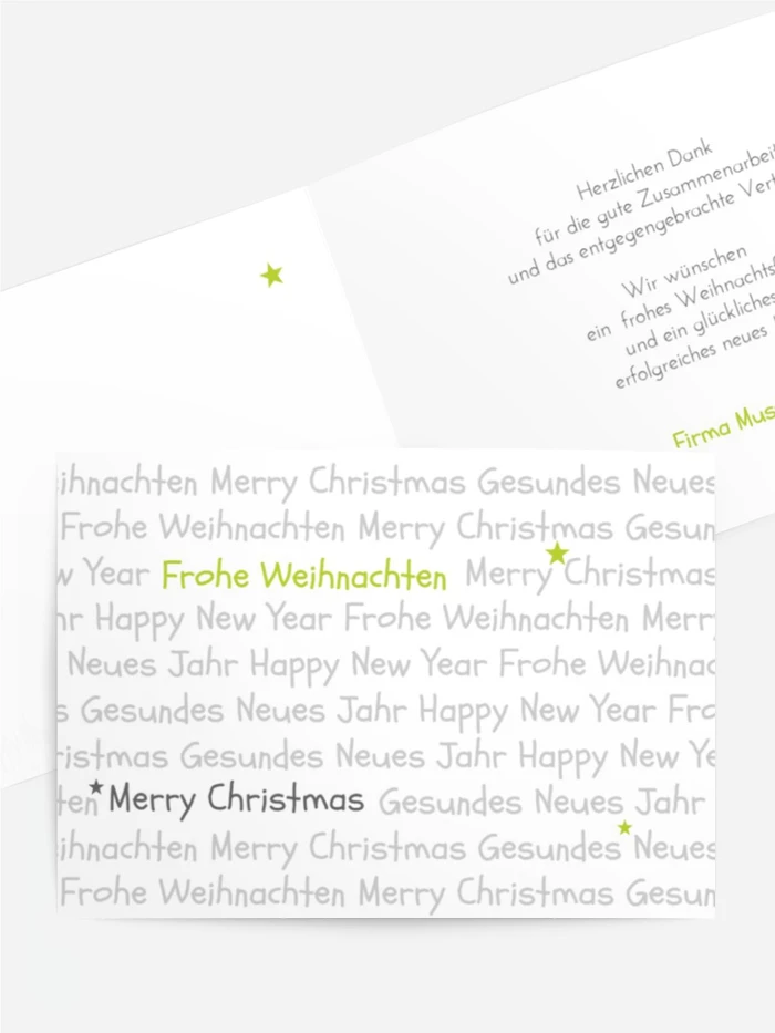 Weihnachtsgrußkarte Schrift