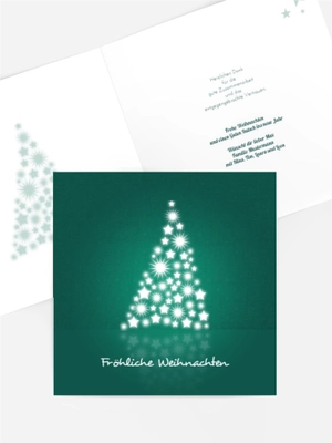 Weihnachtsgrußkarte Spiegelbaum Weihnachtsgrußkarte Spiegelbaum