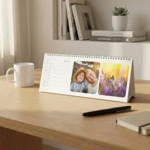 Wochenkalender auf einem Tisch zum gestalten als Tischkalender