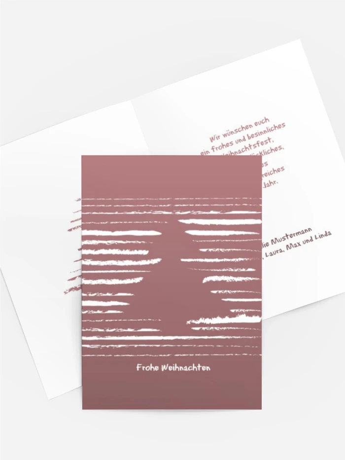 Weihnachtsgrußkarte Kreidentanne