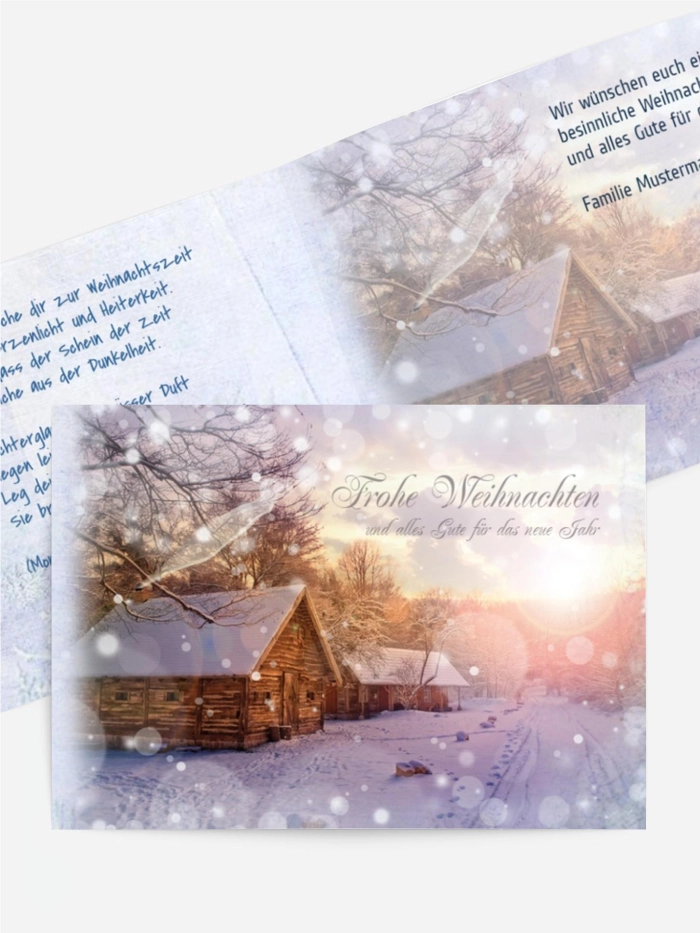 Weihnachtsgrußkarte Schneehütte Weihnachtsgrußkarte Schneehütte