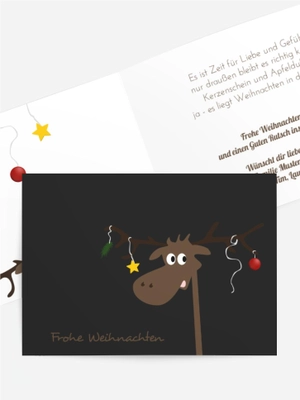 Weihnachtsgrußkarte Elch Weihnachtsgrußkarte Elch