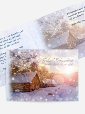 Weihnachtsgrußkarte Schneehütte Weihnachtsgrußkarte Schneehütte