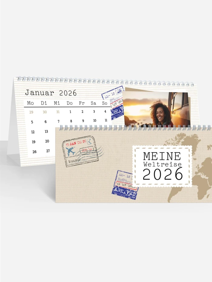 Monats-Tischkalender Reisefieber