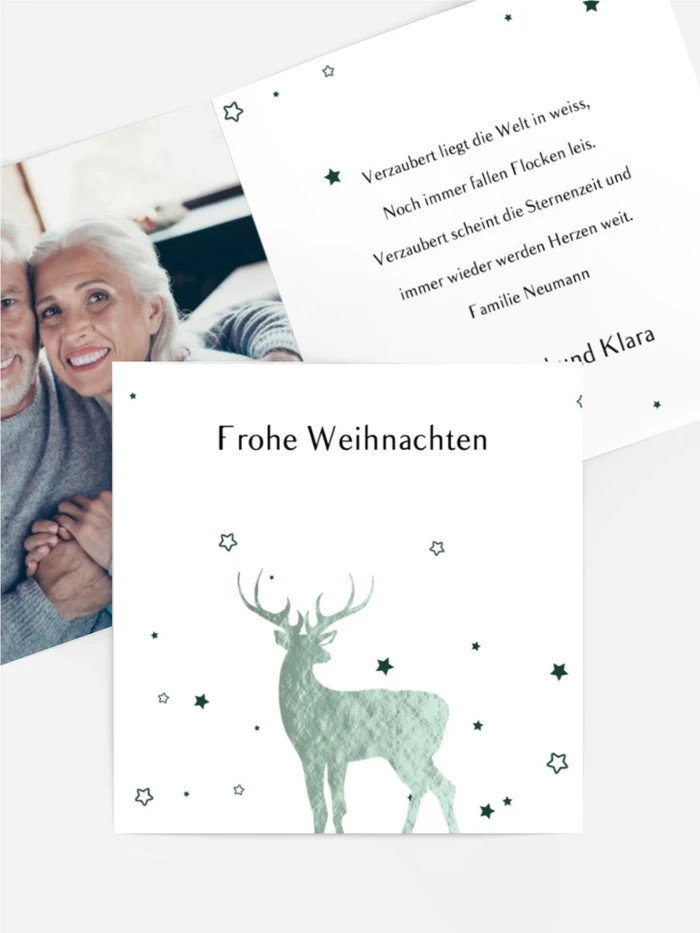 Weihnachtskarte Hirsch