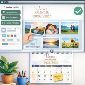 Wandkalender online gestalten im Browser mit dem Editor von fotokalender.com