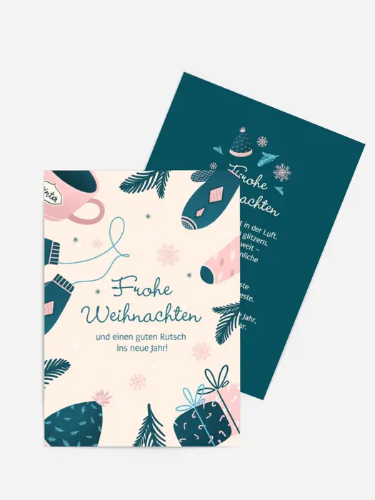 Weihnachtsgrußkarte Pastellige Winterzeit Weihnachtsgrußkarte Pastellige Winterzeit