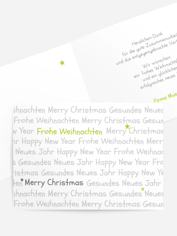 Weihnachtsgrußkarte Schrift