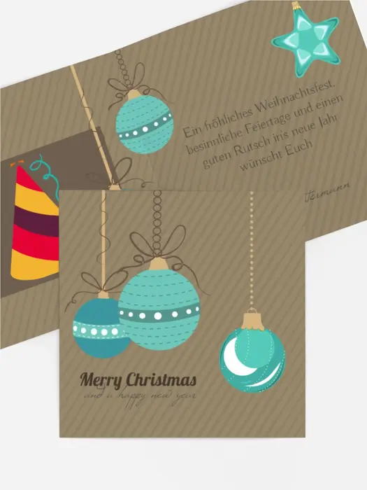 Weihnachtsgrußkarte Bunte Kugeln Weihnachtsgrußkarte Bunte Kugeln