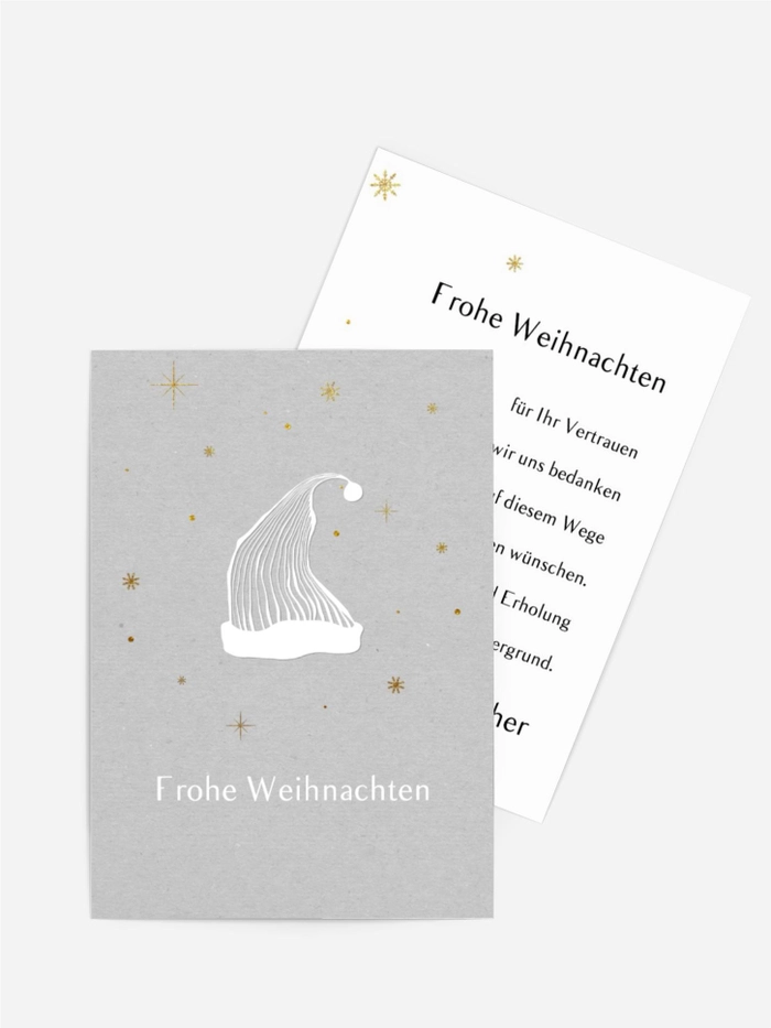 Weihnachtsgrußkarte Zipfelmütze