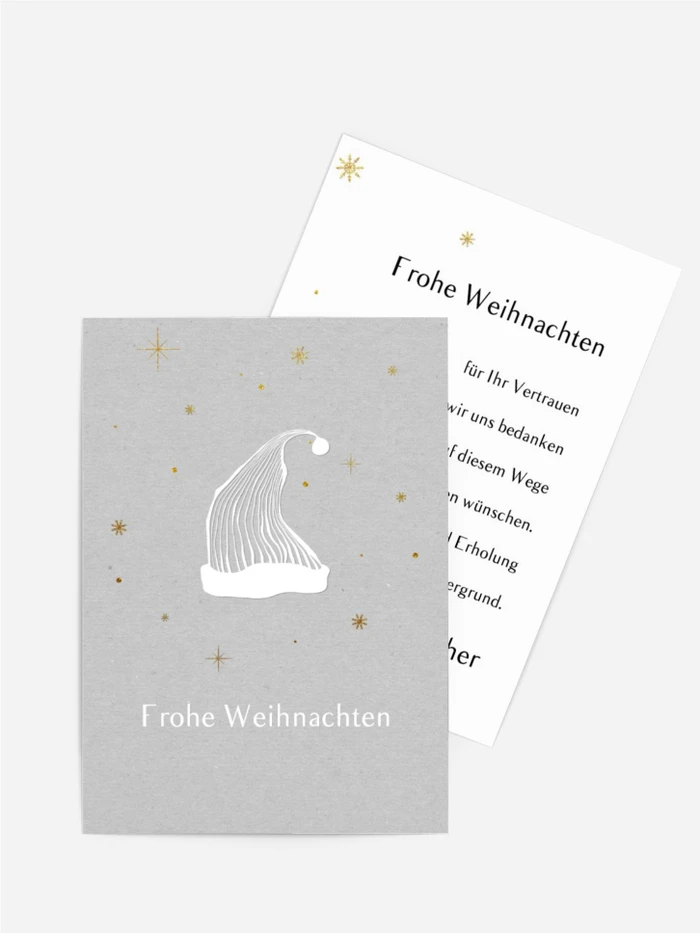 Weihnachtsgrußkarte Zipfelmütze