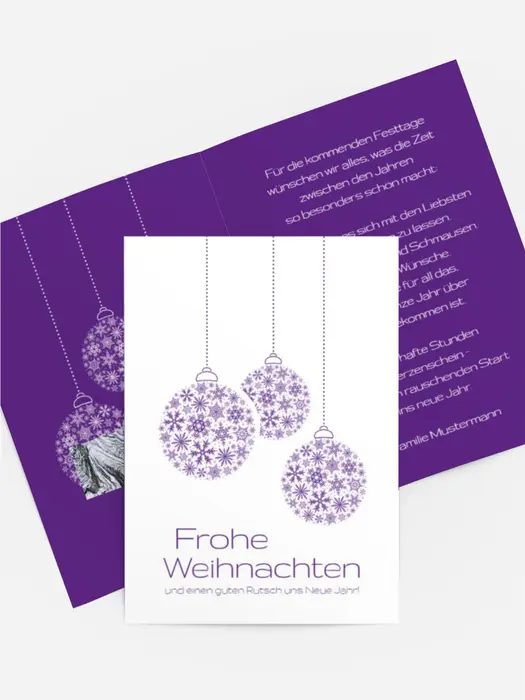 Weihnachtsgrußkarte Kugeln Weihnachtsgrußkarte Kugeln