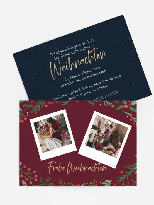 Grußkarte Weihnachten Neujahrsfotos