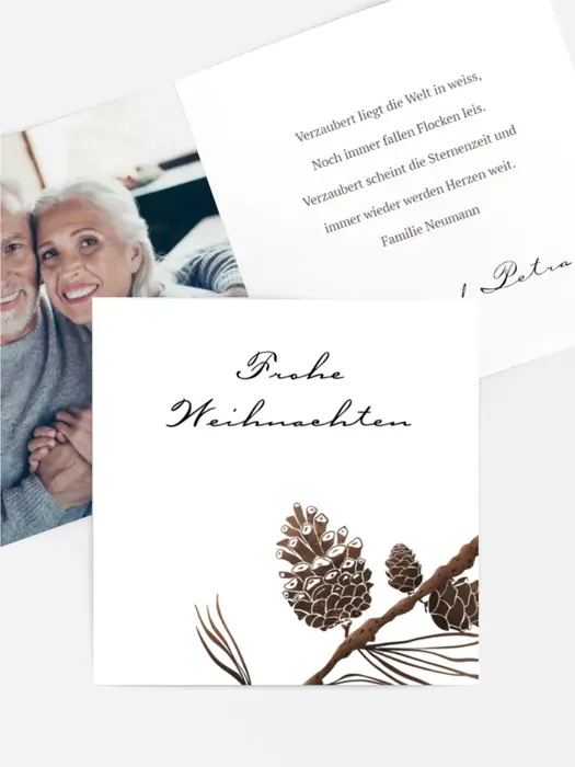 Weihnachtskarte Tannenzapfen Weihnachtskarte Tannenzapfen