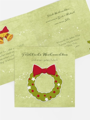 Weihnachtsgrußkarte Weihnachtskranz Weihnachtsgrußkarte Weihnachtskranz