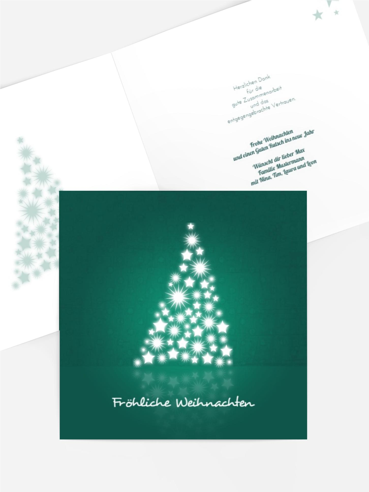 Weihnachtsgrußkarte Spiegelbaum Weihnachtsgrußkarte Spiegelbaum