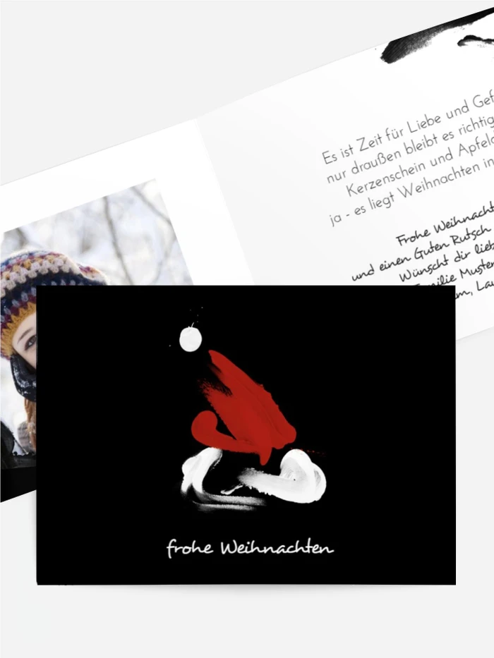 Weihnachtsgrußkarte Farbenmütze