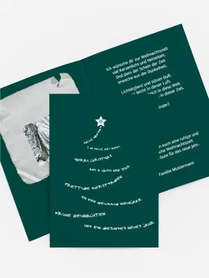 Weihnachtskarte Privat Schriftbaum Weihnachtskarte Privat Schriftbaum