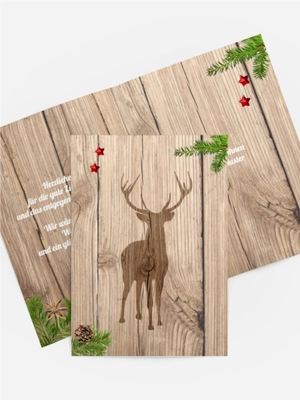 Weihnachtsgrußkarte Holztisch Weihnachtsgrußkarte Holztisch