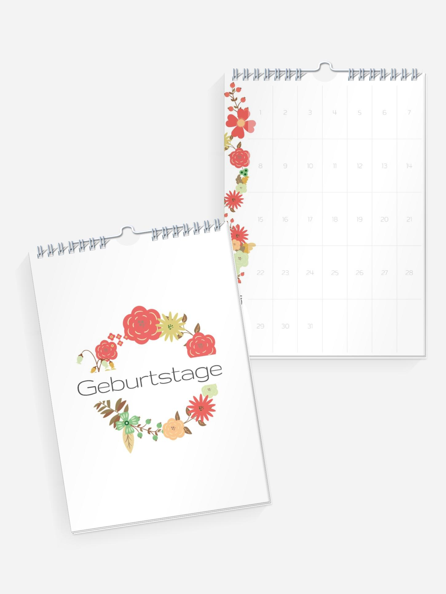 Geburtstagskalender Blumig