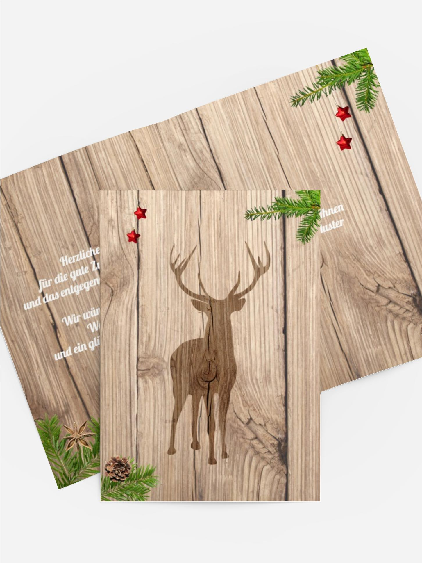 Weihnachtsgrußkarte Holztisch Weihnachtsgrußkarte Holztisch