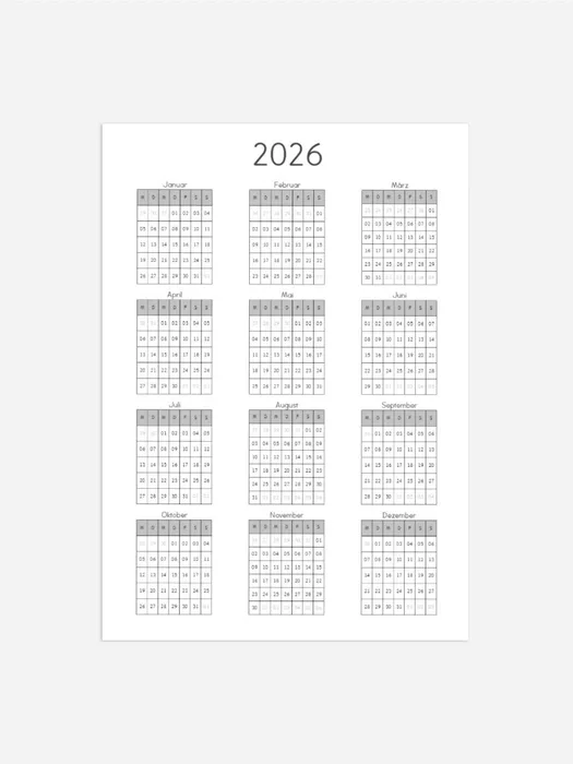 Jahresplaner Blanko